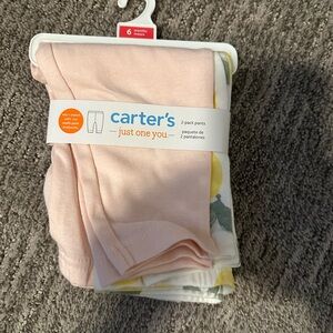 Carter's 2-Pack Baby Pants - Soft Pink and Lemon Yellow